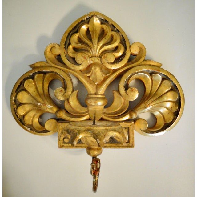 Late 19th Century 19th-Century Italian Gilt Candle Sconces, a Pair For Sale - Image 5 of 12