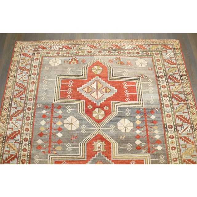 Antique Geometric Decorative Kazak Rug no. j5324 For Sale In New York - Image 6 of 7