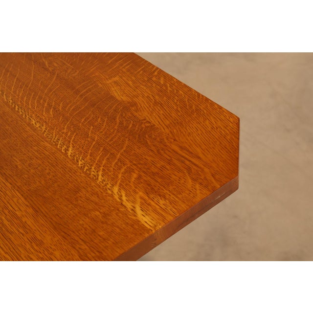 Brown Stickley Mission Collection Oak Double Pedestal Dining Table For Sale - Image 8 of 18