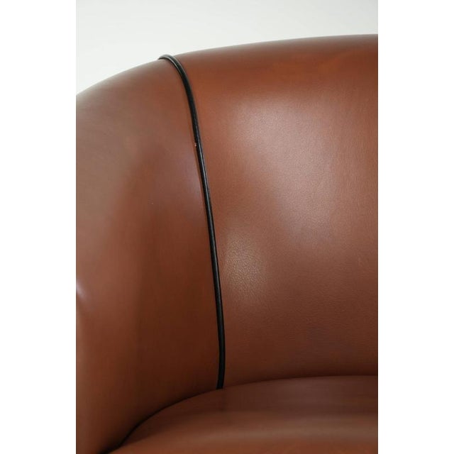 English Cowhide Leather Club Armchair For Sale - Image 11 of 14