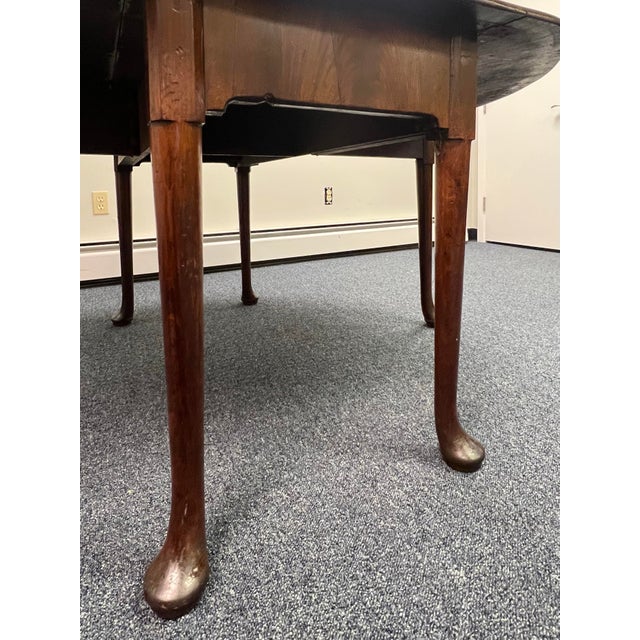 Brown Antique 18th Century Mahogany Queen Anne Drop Leaf Dining Table Circa 1760 For Sale - Image 8 of 10