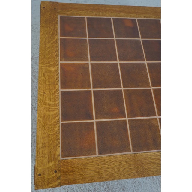 Stickley Stickley Mission Oak Tile Top Coffee Cocktail Table For Sale - Image 4 of 14
