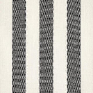 Schumacher Blumont Stripe Indoor/Outdoor Fabric in Charcoal For Sale