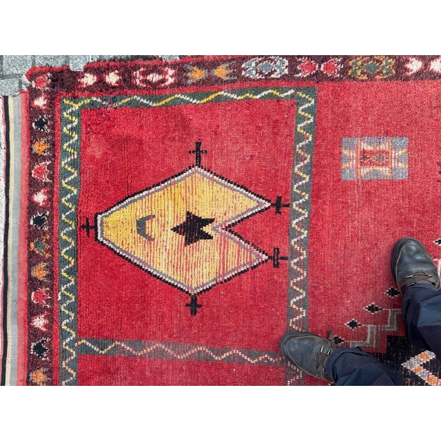 Long Moroccan Tribal Rug, 1940s For Sale - Image 10 of 18