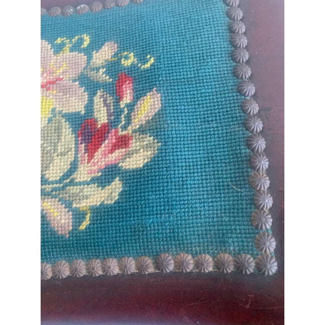 Antique Stool With Needlepoint Seat For Sale - Image 4 of 6