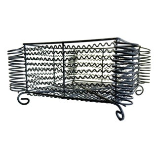 Rustic Coiled Metal Fruit Basket For Sale