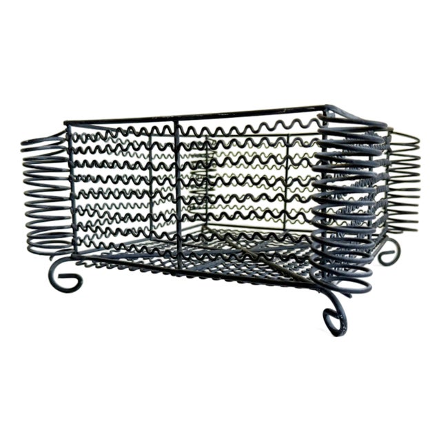 Rustic Coiled Metal Fruit Basket For Sale