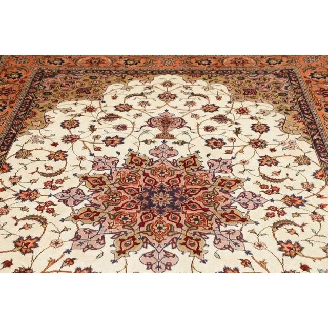 Brown Middle Eastern Hand-Knotted Rug in Silk For Sale - Image 8 of 11