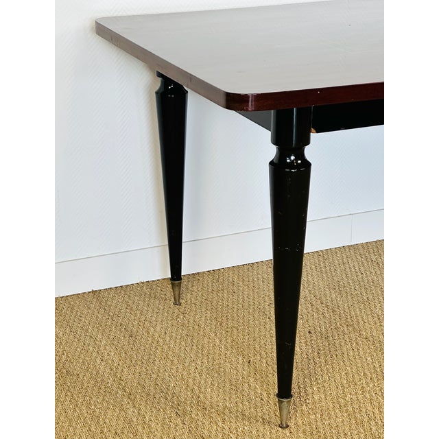 Art Deco French Modern Dining Table in Marquetry Macassar Ebony, 1950s For Sale - Image 13 of 17