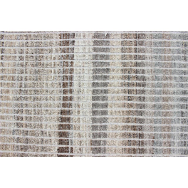 Muted Taupe and Gray Casual Modern Rug With Combination of Kilim/Piled 10'8 X 14'0 For Sale - Image 13 of 16