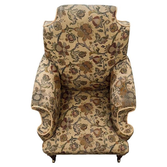 Antique 19th Century Victorian Mahogany Wingback Armchair For Sale - Image 3 of 13