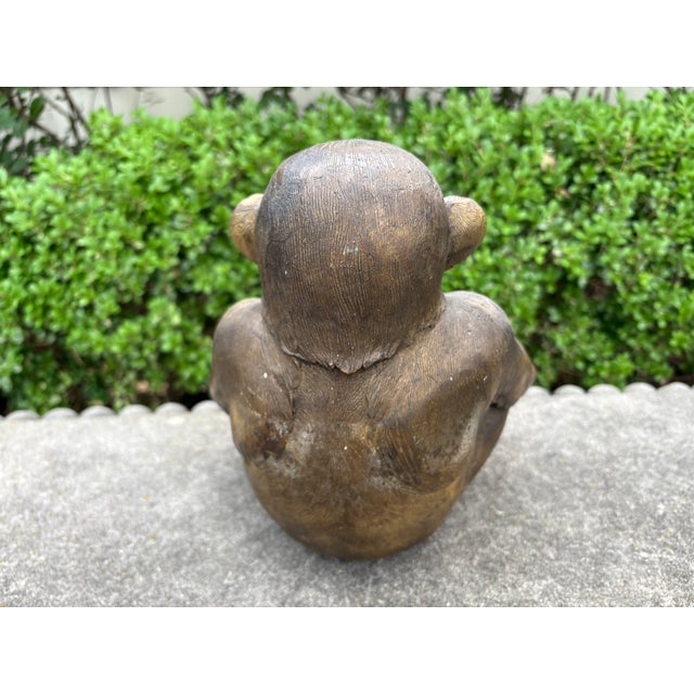 Vintage Bronze Monkey Sculpture For Sale - Image 10 of 11