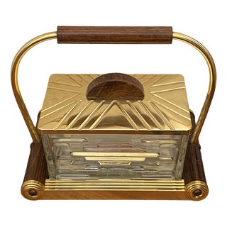 Art Deco Biscuit Tin on Mirrored Tray, 1920s For Sale