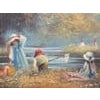 Oil Painting of Children Playing on Summers Day in the English Countryside Art measures 10 x 8 inches Frame measures 12 x...