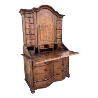 Antique German Baroque Tabernacle Secretary Desk Cabinet For Sale