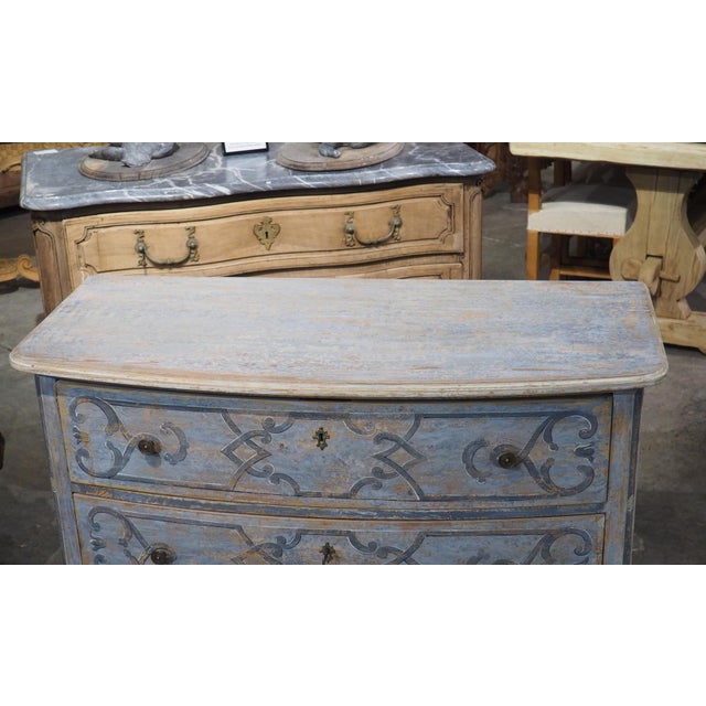 Light Blue Painted and Distressed Sauteuse Commode From Southern Germany For Sale - Image 14 of 18