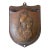 Vintage Embossed Copper Gladiator Wall Pocket For Sale