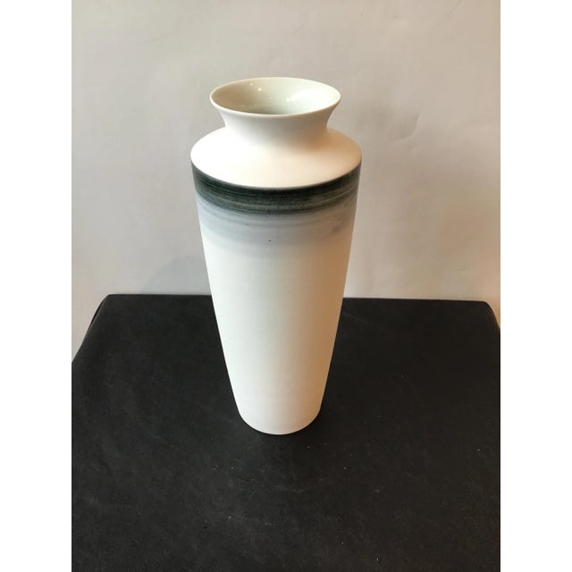 Spin Ceramics Blue and White Stripe Vase Chairish