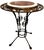 Antique Wrought Iron Brass Greyhound Gueridon Table Inlaid Marble Top 22" For Sale In Dallas - Image 6 of 14