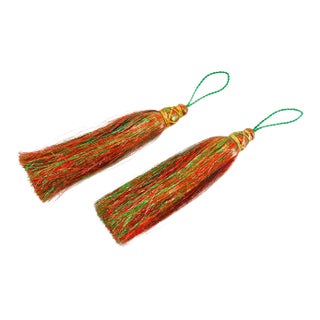 Red & Green Tassels - a Pair For Sale