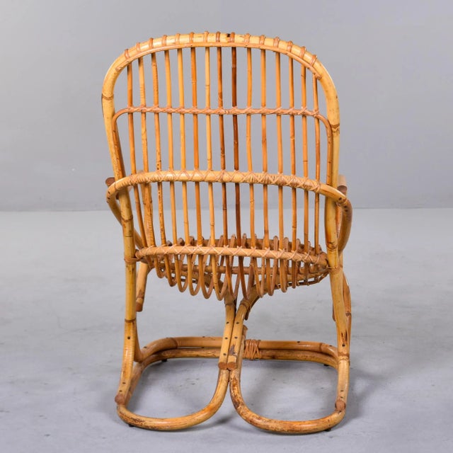 Vintage Italian Tito Agnoli Rattan Chair For Sale - Image 9 of 12