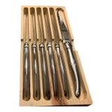 1970s Attributed to Jean Dubost Laguiole Steak Knives Set of 6 For Sale