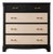 Late 20th Century Refinished Modern Black & Bleached Wood 5-Drawer Dresser With Brass Hardware For Sale