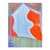 Contemporary colorful painting by Houston-based artist Jessica Simorte. The work features a central pair of orange...