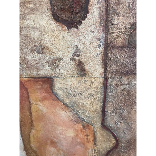 Mid Century Large Mixed Media Abstract Painting For Sale - Image 4 of 11