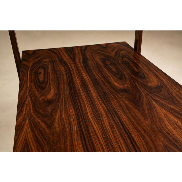 Brazilian Modern Rectangular Side Table in Rosewood & Glass, Branco E Preto, 1950s For Sale - Image 9 of 17