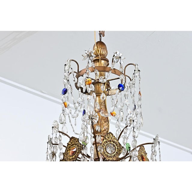 Italian 18th Century Massive Giltwood and Crystal Chandelier For Sale - Image 12 of 18