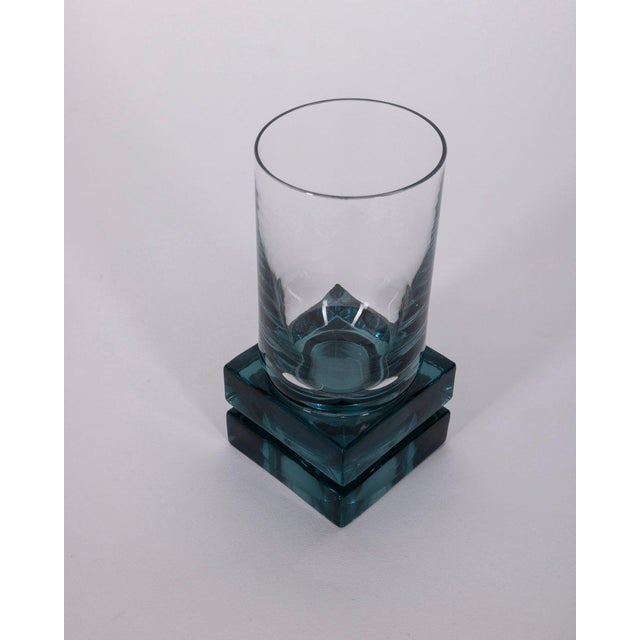 Glass Vintage Italian Blue Crystal Glasses, 1970s, Set of 11 For Sale - Image 7 of 10