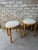 Pair of Mid 20th Century Danish Blonde Wood Stools With Upholstered Tops For Sale - Image 13 of 14