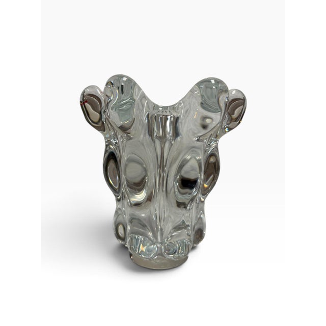 Mid 20th Century Mid-Century Art Vannes France Crystal Splash Vase For Sale - Image 5 of 6