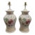 ​Vintage Chinoiserie Floral Pink Green Pagoda Ginger Jar Table Lamps - A Pair For Sale