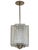 Mid 20th Century Rectangular 4 Panel Architectural Lantern, Art Glass, Polished Nickel & Chrome Stem For Sale - Image 9 of 14