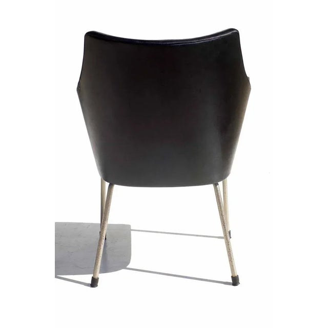 Seat padding worn. Back padding in place. Upholstery in excellent condition. This piece has an attribution mark, I am sure...