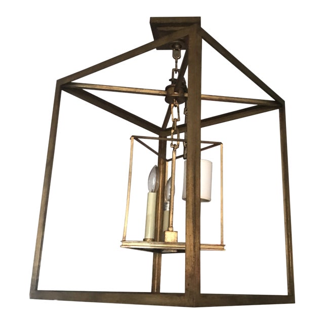 Osbourne Lantern in Gilded Iron For Sale
