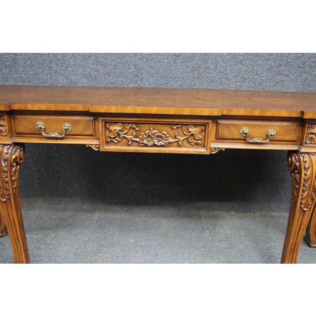 Wood Karges Walnut Carved Console Table For Sale - Image 7 of 16