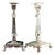 Silver Candlesticks with Engravings of Flowers and Palms, Set of 2 For Sale