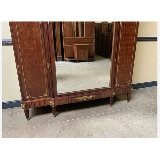 Antique Art Nouveau Wardrobe in Fire-Gilt Bronze, 1910 For Sale - Image 9 of 12
