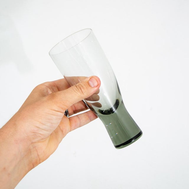 1960s Mid 20th Century Mid Century Modern Glass Highball Per Lutkin Holmegaard Smoked Grey - Set of 10 For Sale - Image 5 of 12