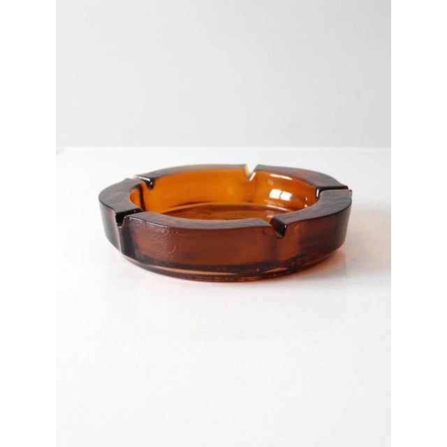Vintage Amber Glass Eagle Ashtray For Sale - Image 9 of 9