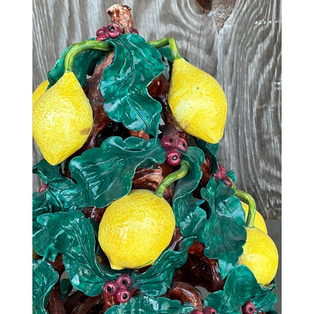 Vintage Italian Glazed Ceramic Lemon Topiary For Sale - Image 10 of 10