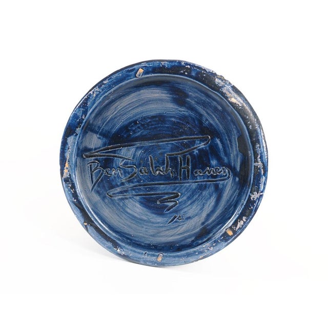 1970s Blue Carved Fish Studio Pottery Vase by Hanen Ben Salah, 1970s For Sale - Image 5 of 6