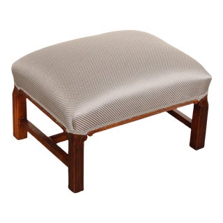 Late 20th Century Chippendale Style Custom Upholstered Foot Stool For Sale