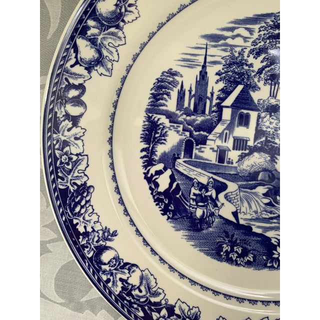 Vintage Cipa Porcellane Italy Blue & White Landscape Countryside Salad/Dessert Plate For Sale - Image 4 of 8