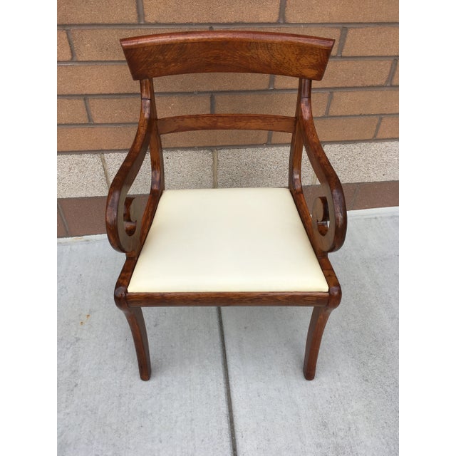 Midcentury Scrolled Arm Klismos Style Chair by Clawson’s Antique Reproductions For Sale - Image 9 of 13
