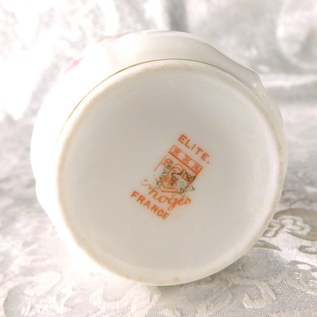 18th Century Limoges Pink Floral Chocolate Pot With Four Matching Cups - Set of 5 For Sale - Image 16 of 16