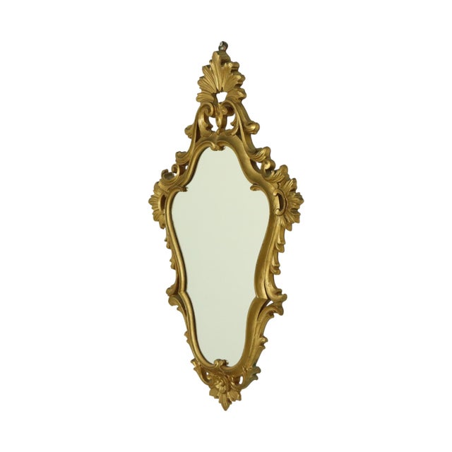 1970s 1970s Italian Classical Crested Mirror Gold Baroque Rococo 57cm For Sale - Image 5 of 14